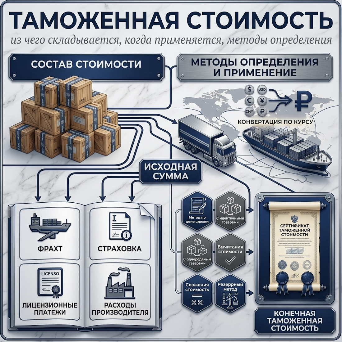 Таможенная стоимость: из чего складывается, когда применяется, метод определения